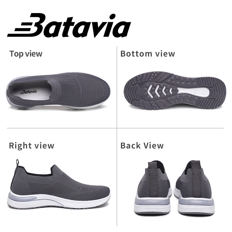 Batavia impor sepatu pria baru rajutan bernapas sepatu olahraga fashion kasual sepatu olahraga pria sepatu joging pria dewasa sepatu olahraga siswa sepatu sepatu pria sepatu pria ringan B19