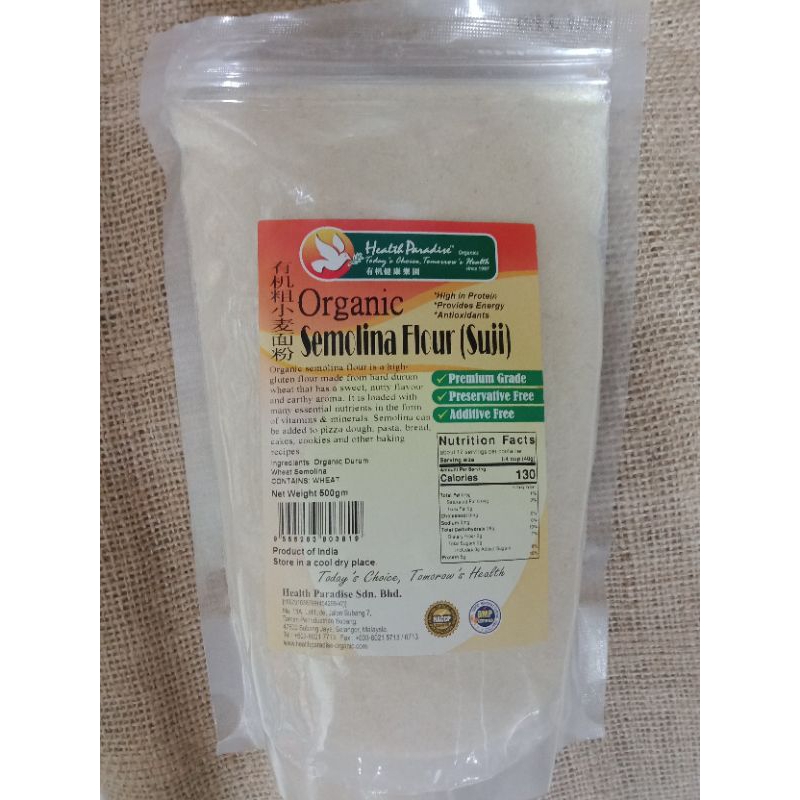 

Health Paradise Organic Semolina Flour / Suji 500gr