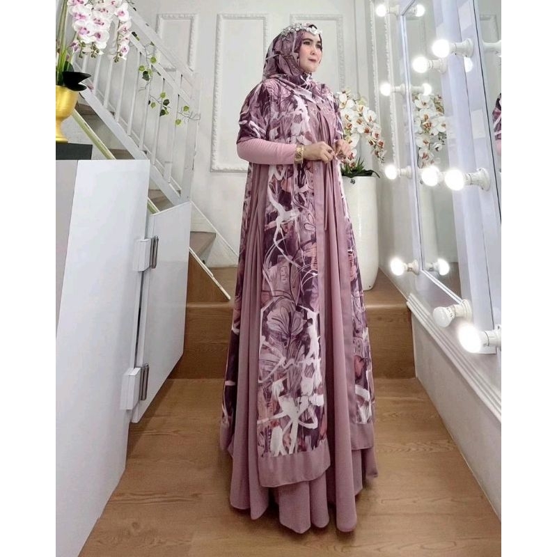 Dijah 748 Jubah Set Syari khimar hoodie by Dijah original