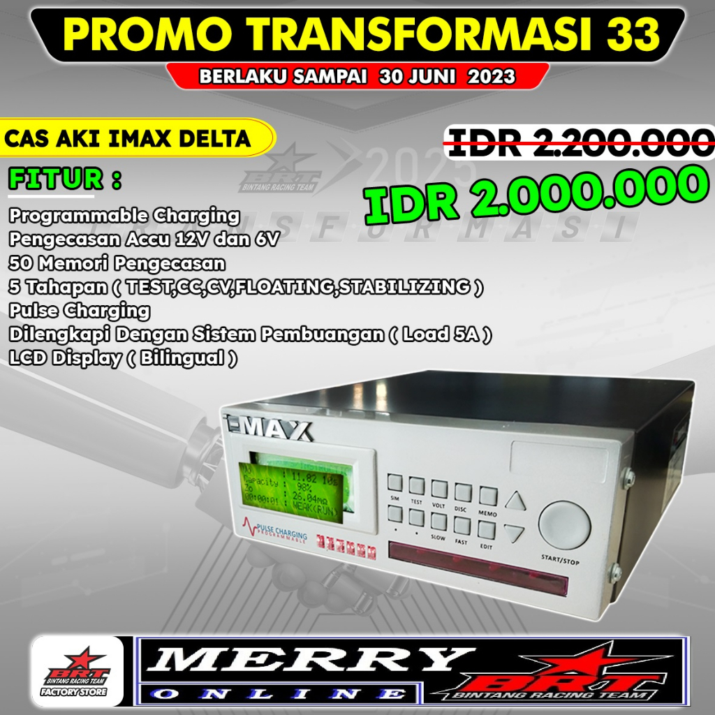 SUPER CHARGER BRT I-MAX DELTA Cas Aki Accu