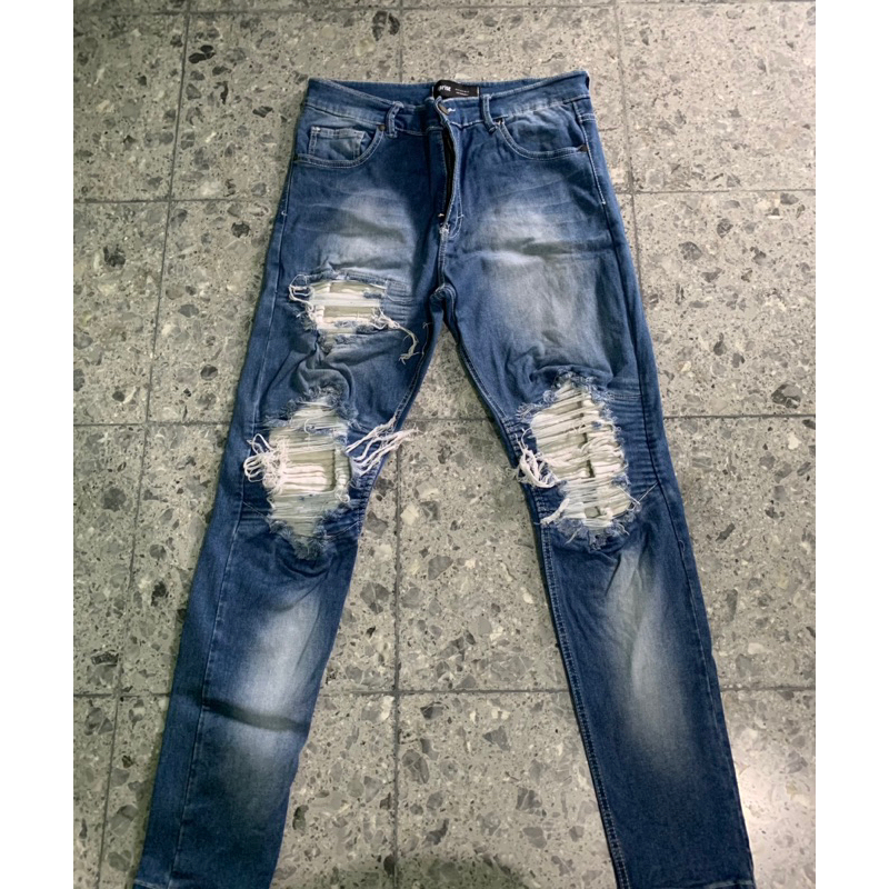 celana jeans uprise denim