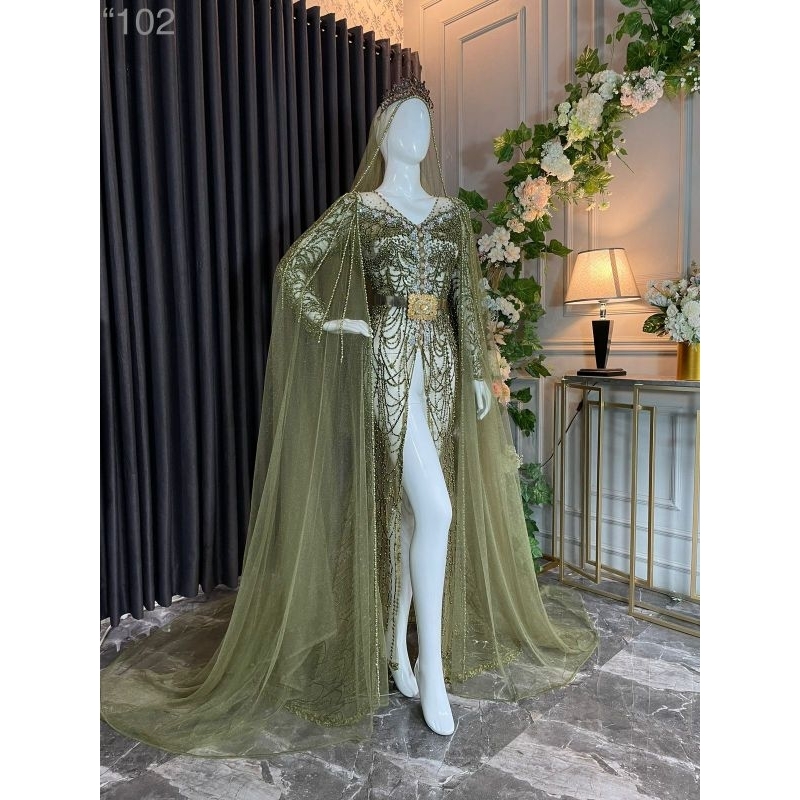 Kebaya pengantin modern hijau army kebaya saja