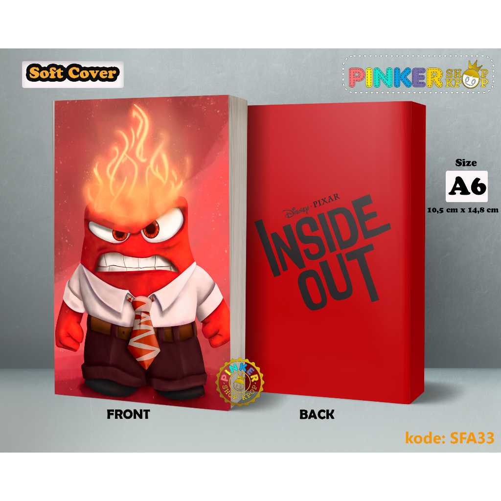 

(SFA33) Pocket Note Disney Inside Out Anger Softcover A6/A5 Buku Tulis catatan Notes Agenda Planner Jurnal