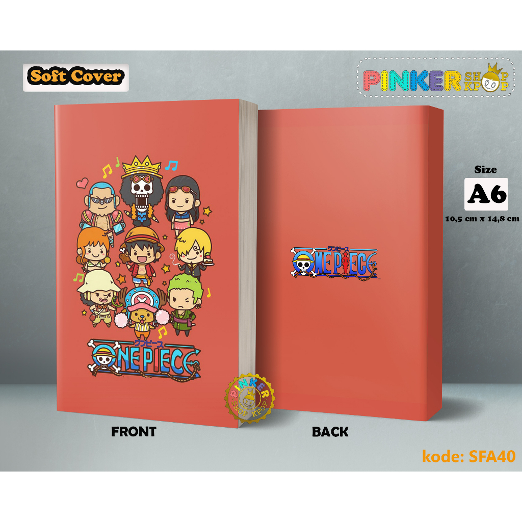 

(SFA40) Pocket Note ONE PIECE CHIBI Softcover A6/A5 Buku Tulis catatan Notes Agenda Planner Jurnal