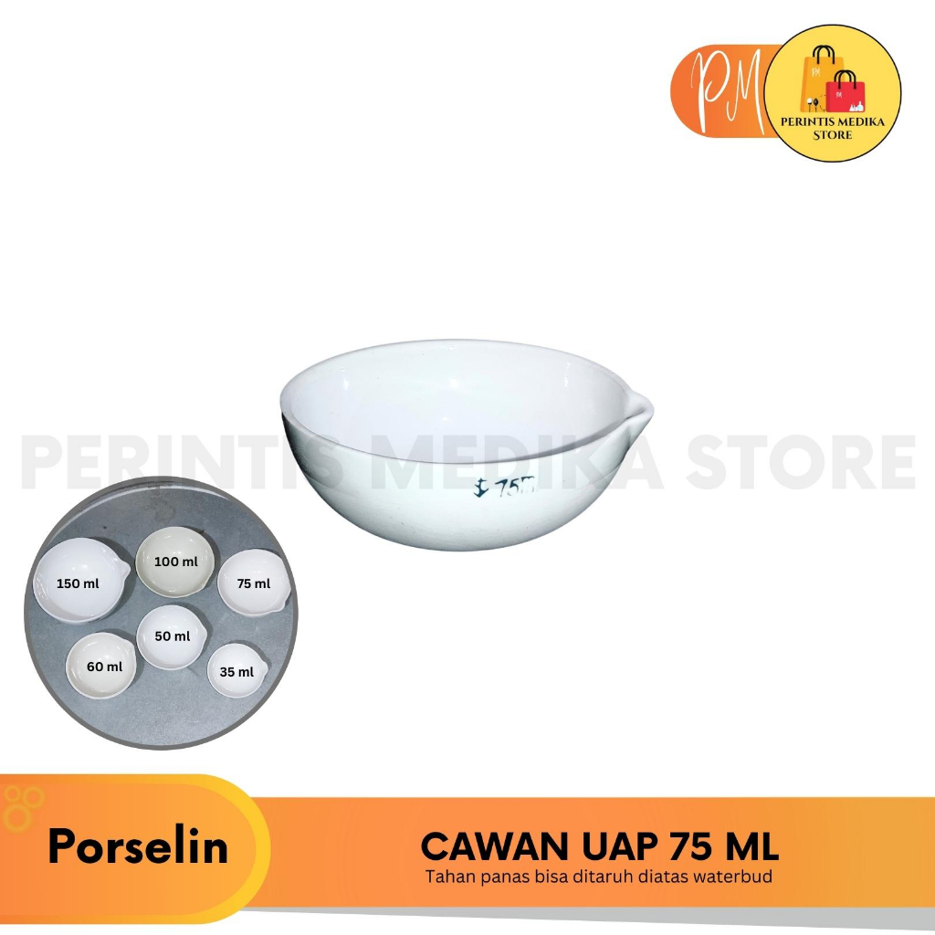 Cawan Uap 75ml l Cawan Porselin 75ml - Cawan Penguap Porceline + Extra Bubble