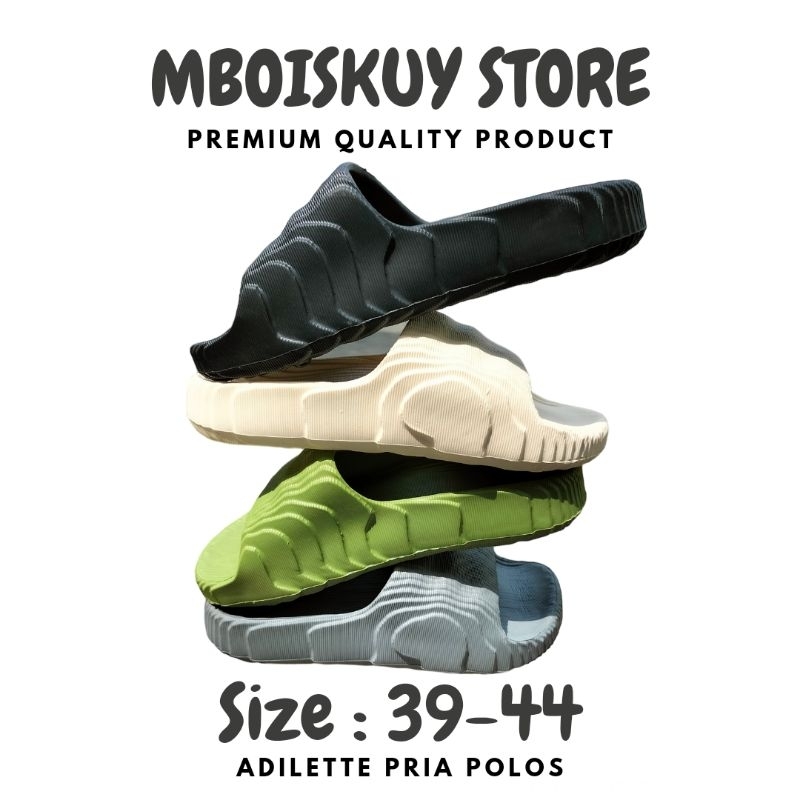 Sandal Slop Adilette Pria Polos Premium Quality (Bisa Cod)