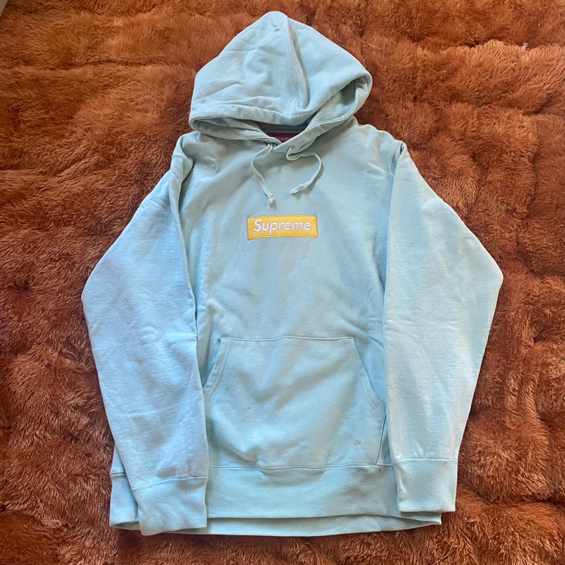 hoodie Supreme Box Logo Sweatshirt (FW17) Ice Blue