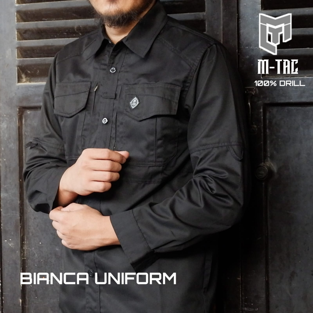 Terbaru  Kemeja M-TAC Tactical Pria Lengna Panjang Cotton Drill Baju kemeja Lapangan Outdoor Terbaru