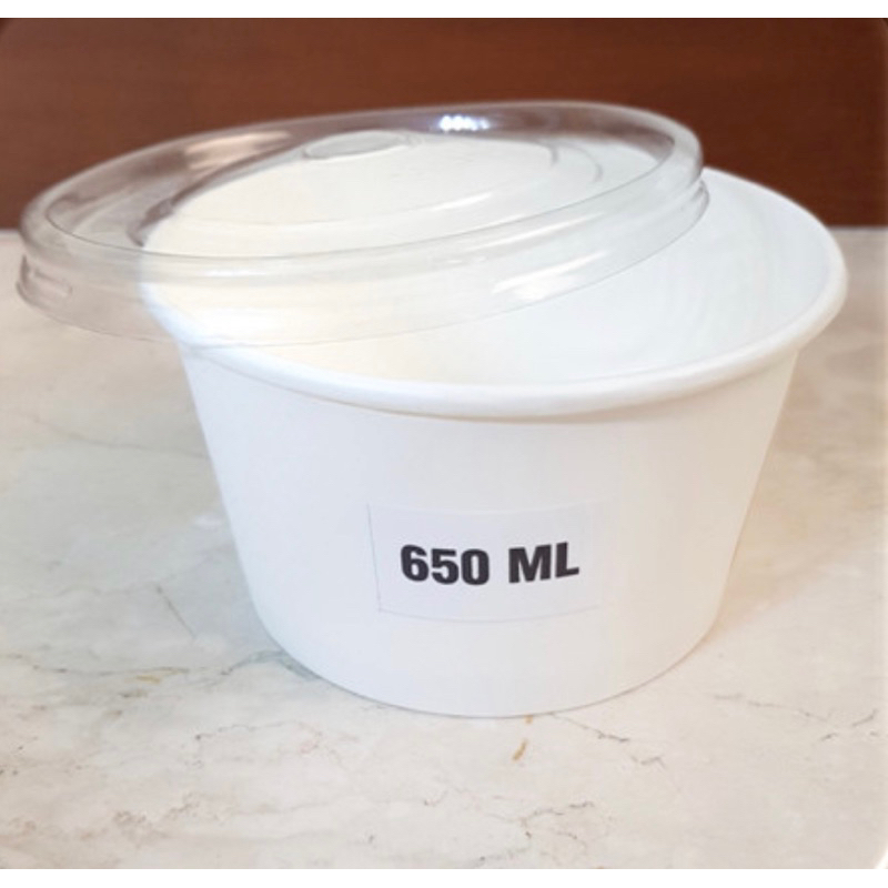 PAPER BOWL 650ml 25pcs ~ GALERI PLASTIK FROZEN FOOD