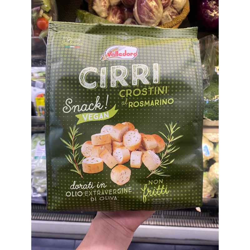 

Valledoro cirri crostini al rosmarino | snack vegan extravirgine 200g