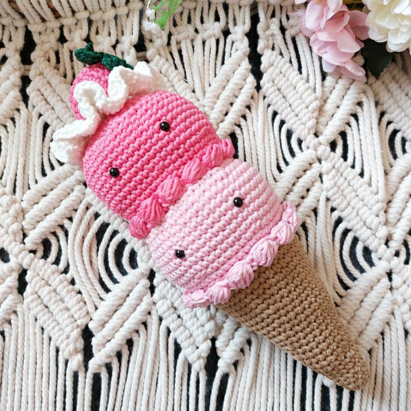 Amigurumi Ice Cream /Amigurumi Es Krim / Boneka Es Krim Rajut / Boneka Rajut/ Boneka Es Krim / 30 cm