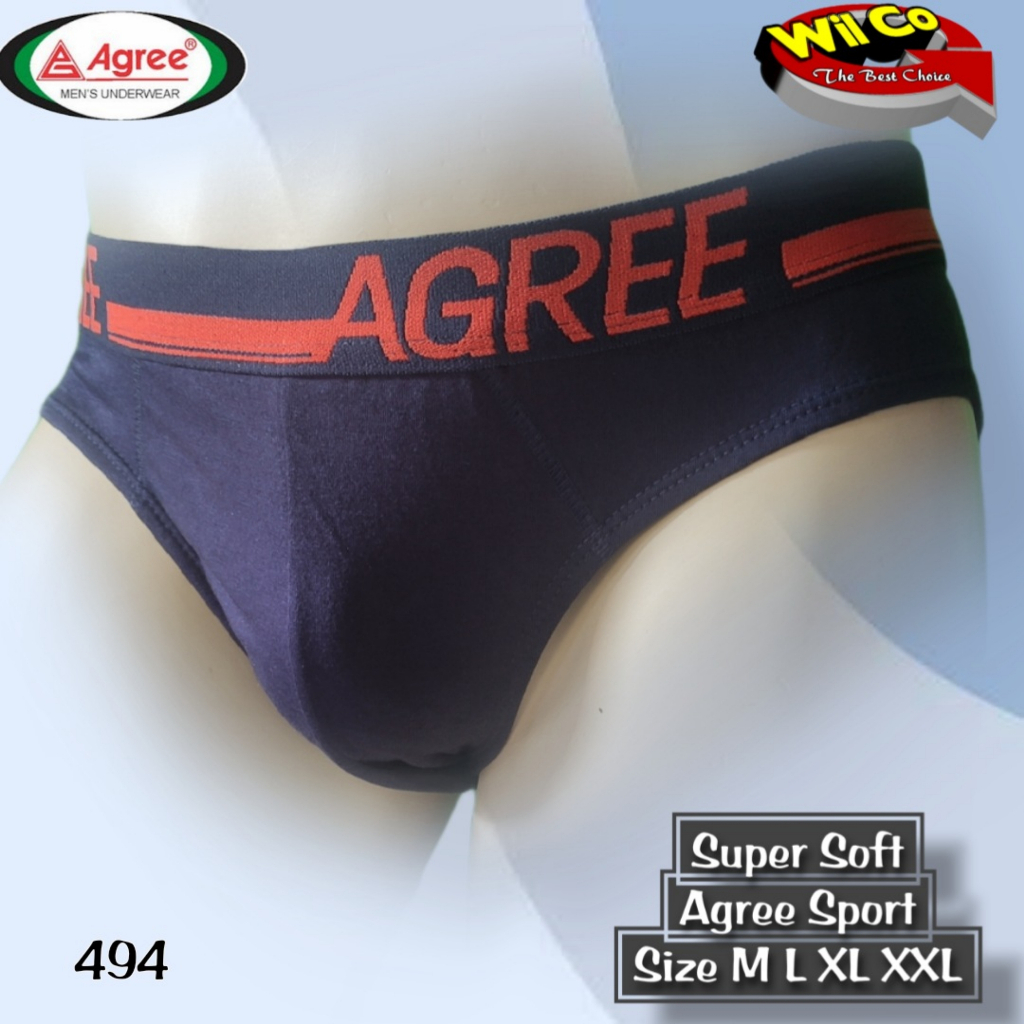 K494 - [Harga Per 1 Potong] CELANA DALAM PRIA BRIEF [SEGITIGS] AGREE SIZE M - XXL