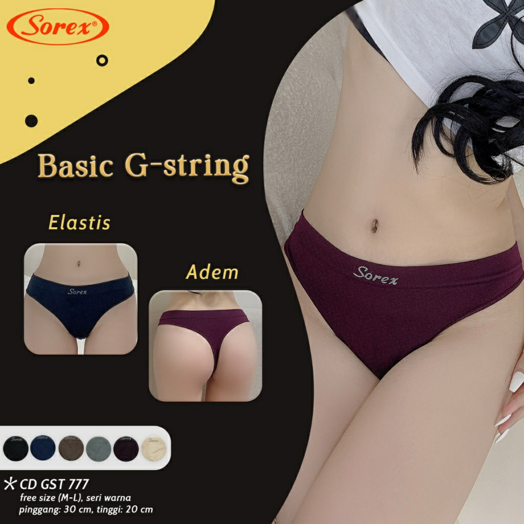 K523 - (Harga Per 1 Potong) CELANA DALAM GSTRING PAKAIAN WANITA PAKAIAN DALAM WANITA SOREX RAJUT FREESIZE