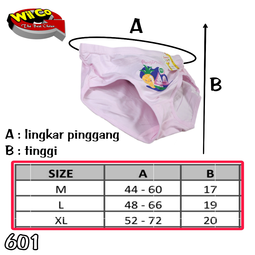 K601 -  HARGA PER 1 PCS CELANA DALAM ANAK WANITA CD ANAK WANITA PAKAIAN DALAM SOREX SIZE M - L - XL