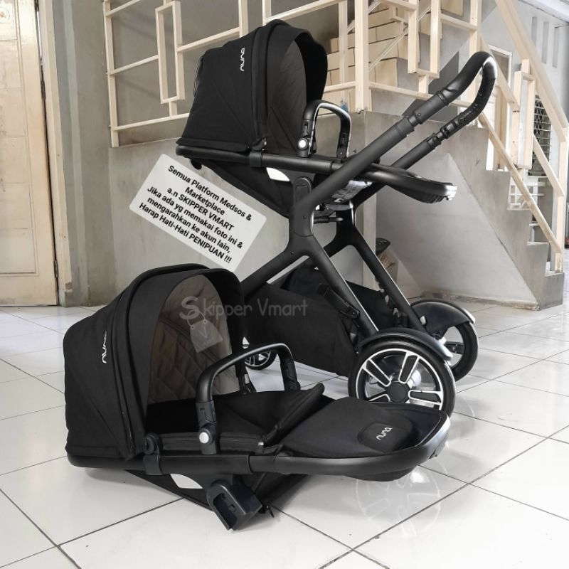 Stroller stroler NUNA DEMI GROW CAVIAR BLACK not Mixx 2 Next Preloved Second Bekas