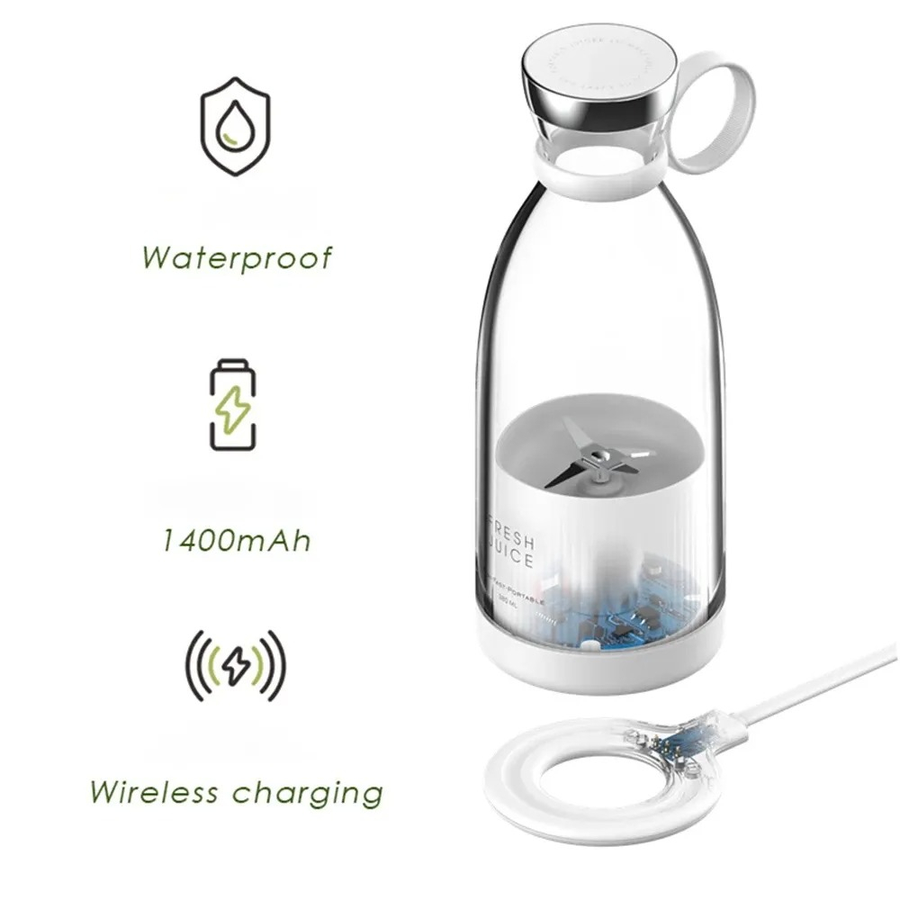 FRESH JUICE Blender Portable Mini Juicer Rechargeable 1400mAh 350ml - 214B - White