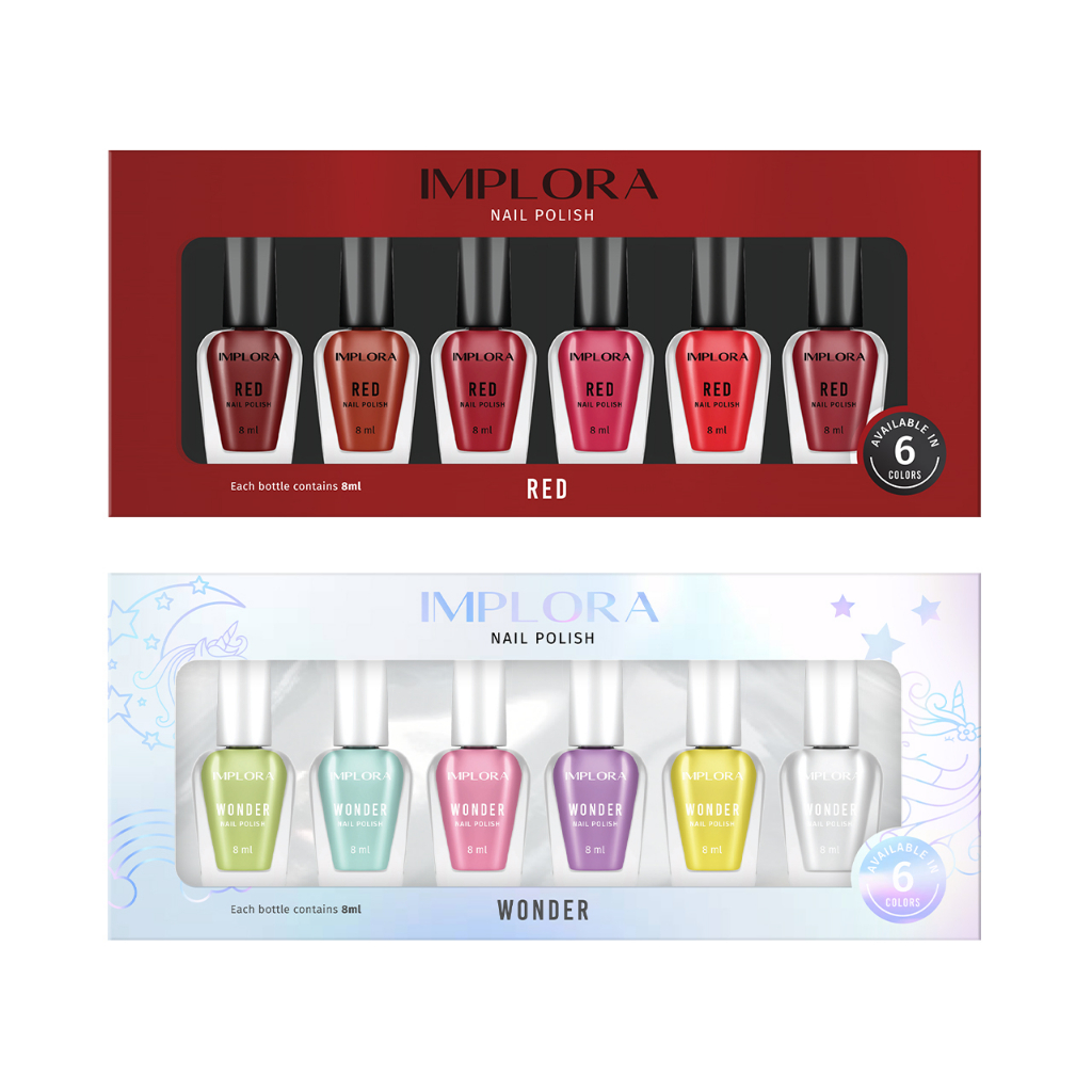 Implora Red Wonder Nail Polish Package - 12 pcs