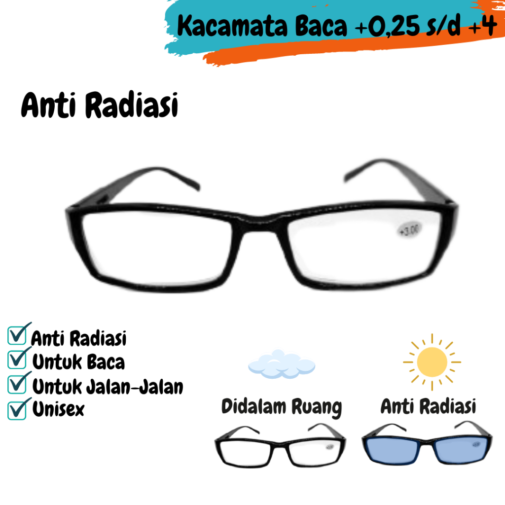 Kacamata Baca Anti Radiasi Kacamata Plus Kacamata Rabun dekat Untuk Wanita Dan Pria Reading Glasses ZP005