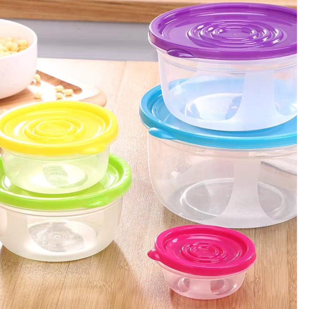 Toples Set Plastik 4PCS Toples Tempat Makan Wadah Sayuran  SW-GJ008-4 / SW-GJ007-4