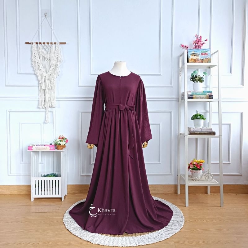 ABAYA TURKEY LENGAN BALON CRINCLE BY KHAYRA MUSLIMAH