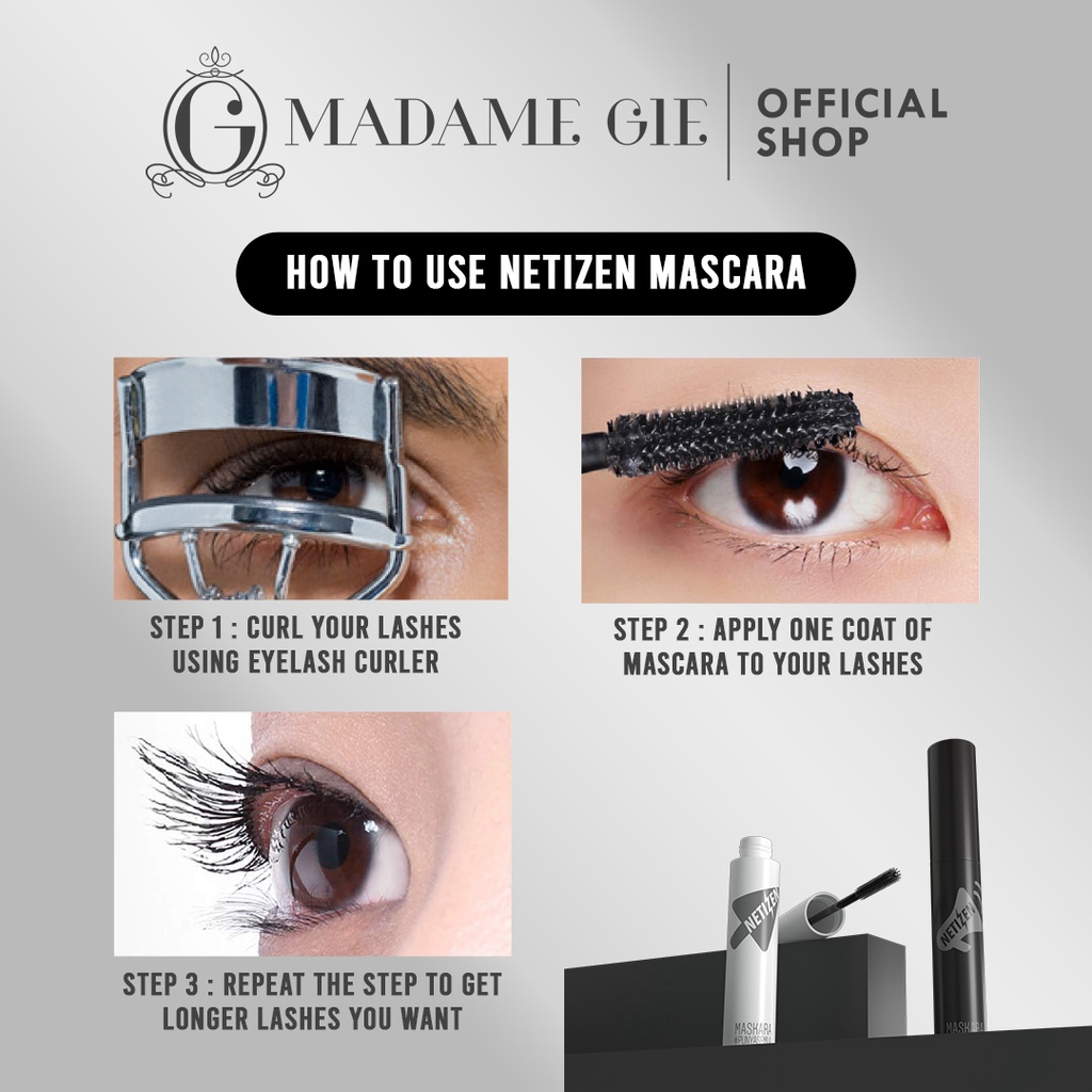 Madame Gie Mascara +62 Netizen Maskara Waterproff Clear Black