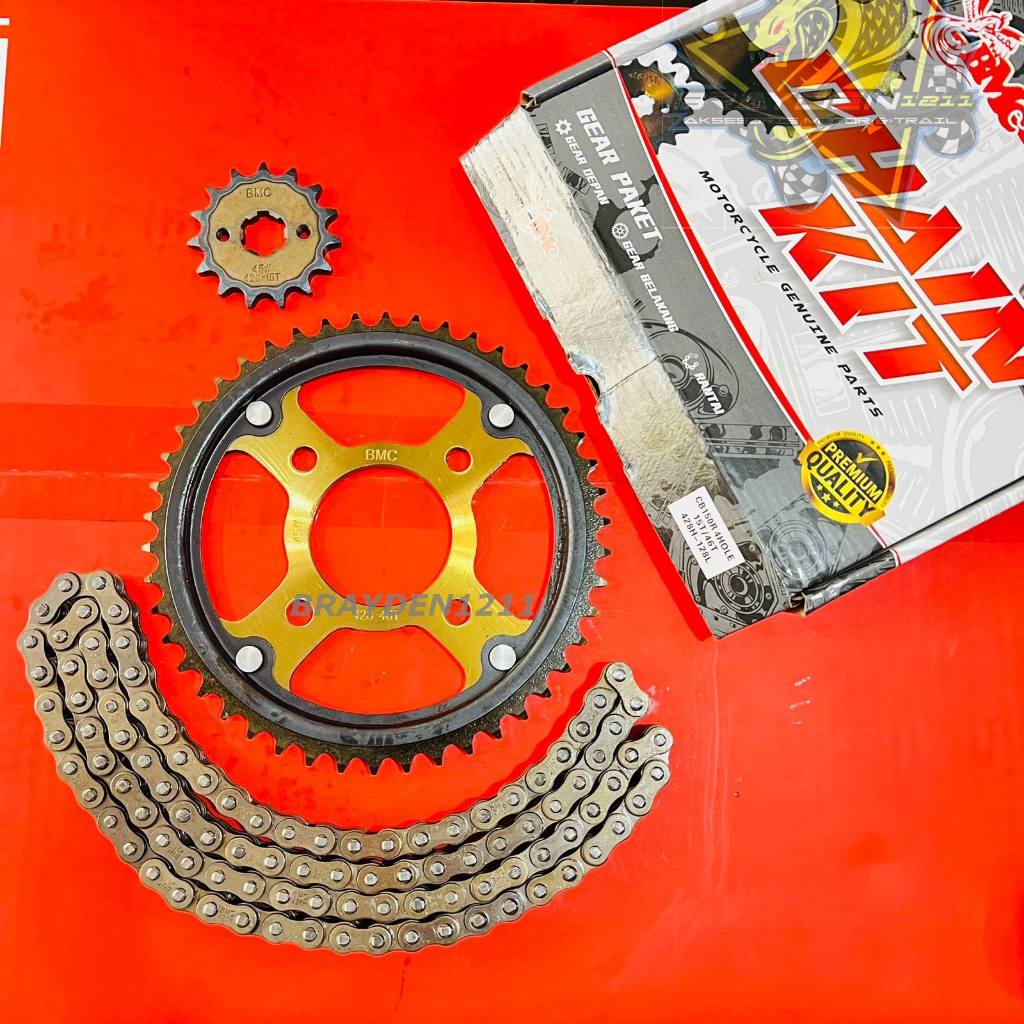 GEAR PAKET CB150 R 4 HOLE / GEAR SET CB150R LUBANG 4 / GEAR CB150R