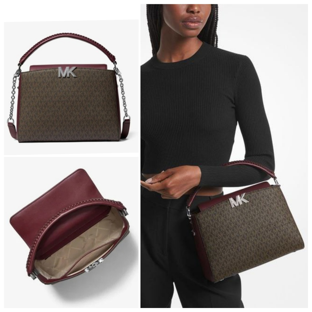 Tas MK Karlie medium satchel top handle satchel merlot sz 27x18x11cm