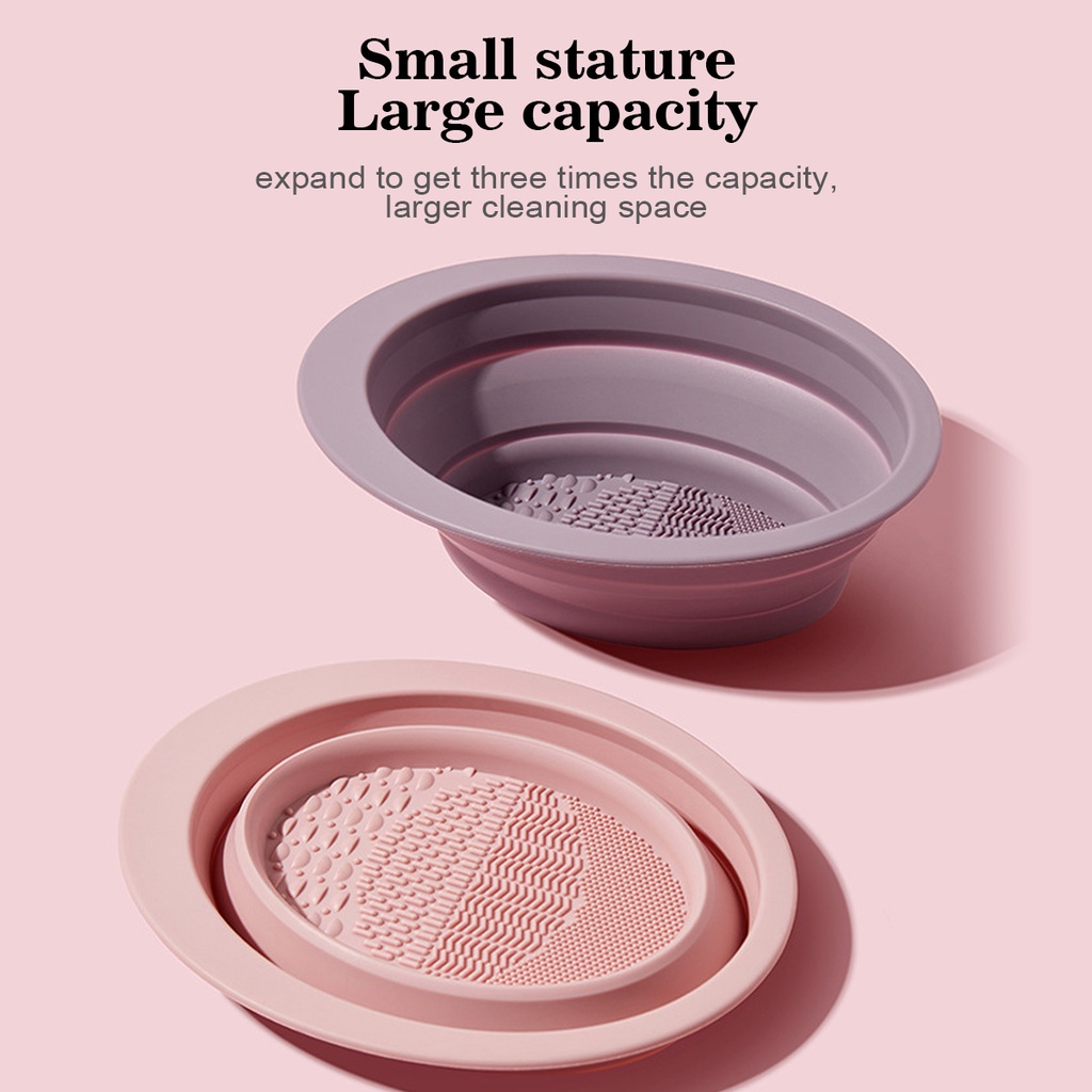 MAANGE Makeup Brush Cleaning Bowl Cleaning Pad Premium Powder Puff Beauty tool Silicone Scrubbing Plate Foldable Multipurpose Good-looking1342