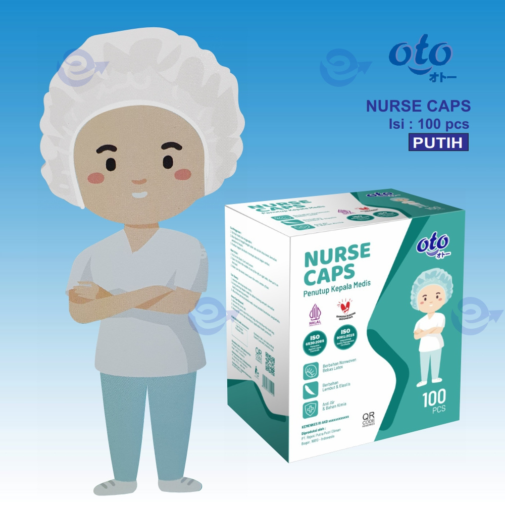 OTO Nurse Caps Hair Net / Pelindung Rambut Kepala isi 100 pcs