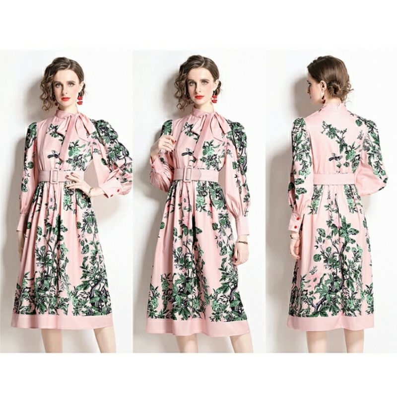 MDLV ~ 18123# Wynona Midi Dress Flower