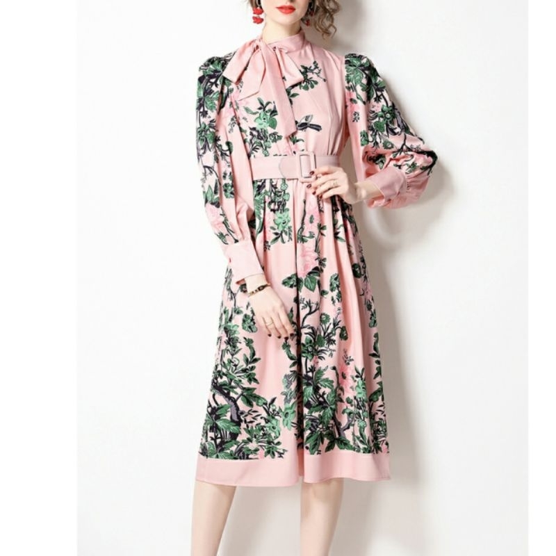 MDLV ~ 18123# Wynona Midi Dress Flower