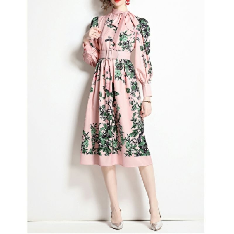 MDLV ~ 18123# Wynona Midi Dress Flower