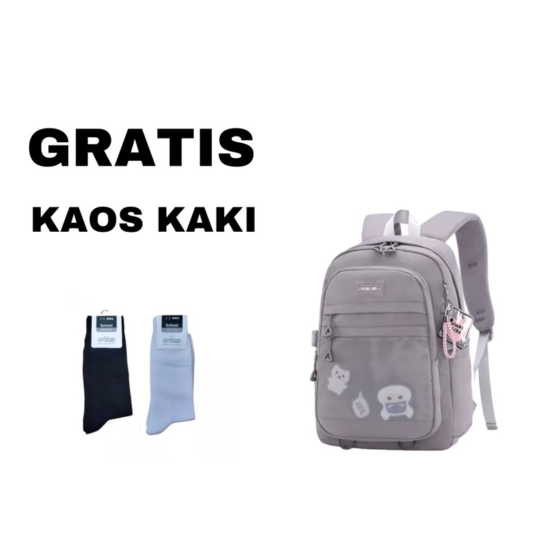 Tas Sekolah Anak Perempuan SD SMP Backpack Cewek Ransel Backpack Sekolah Kanvas Gendong Punggung