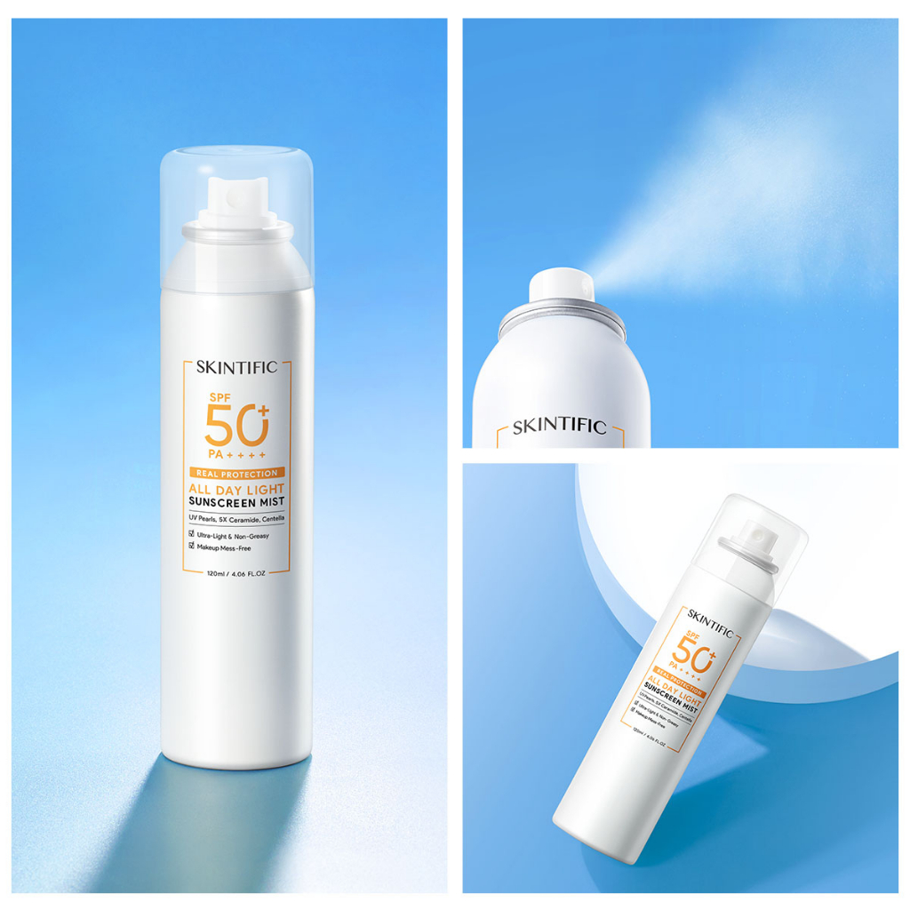 [120mL]  Skintific Sunscreen Spray all day light Sunscreen Mist SPF50 PA++++ Body Sunscreen / Face Sunscreen / Anti UV UVA UVB