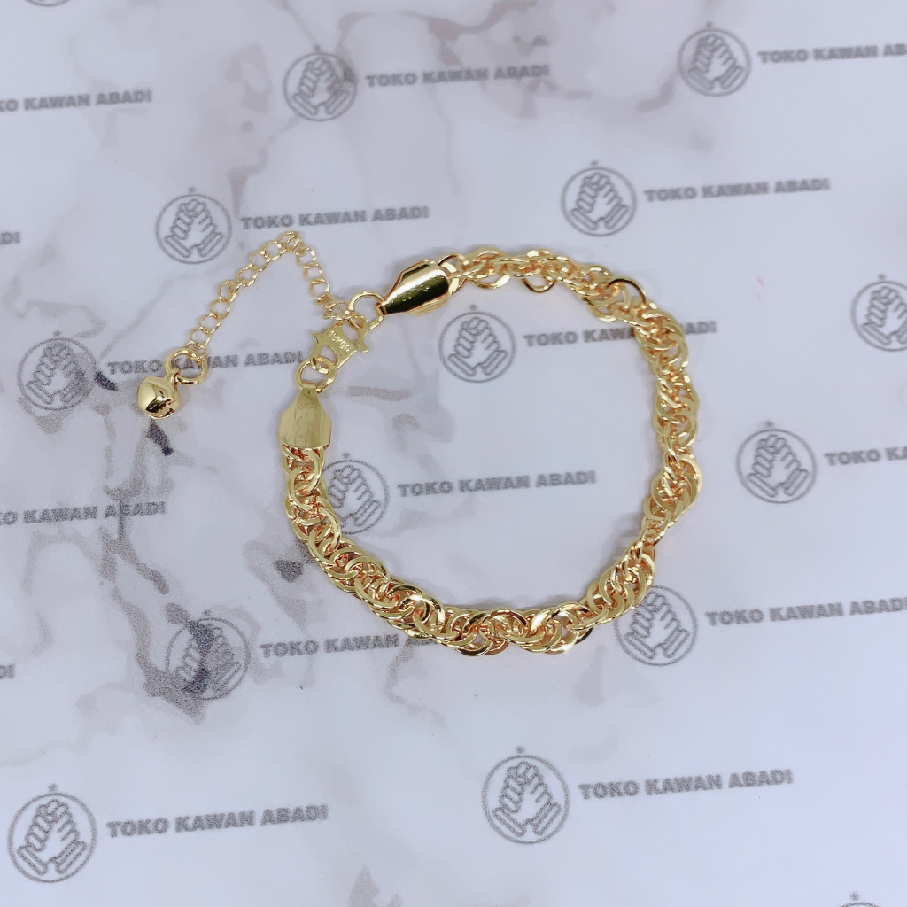 Xuping Gold Gelang Tangan Model Rantai Bola Koin Perhiasan Wanita *43