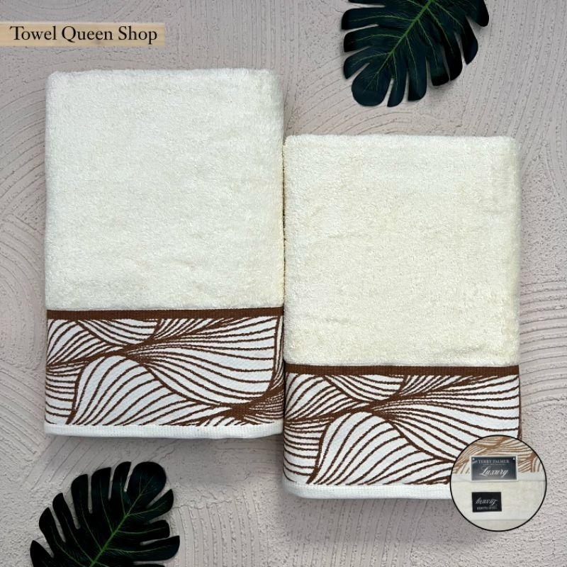 2 Pcs Handuk Motif Goldline Luxury by Terry Palmer/Hampers Pernikahan/Seserahan ( Tanpa Box )