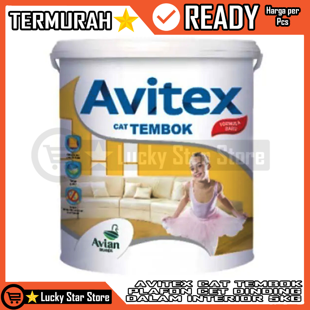 CAT TEMBOK PLAFON GYPSUM AVITEX INTERIOR 5KG AVIAN KAMAR RUMAH PLAPON PELAFON GIPSUN GYPSUN 5 KG CAT