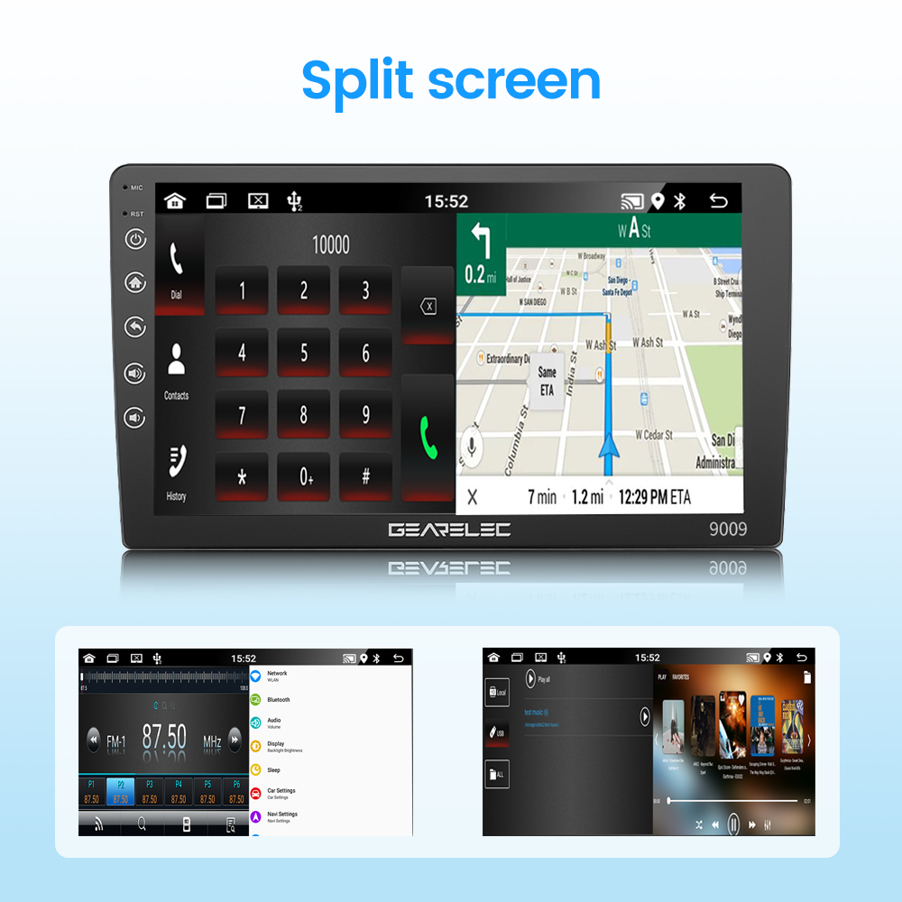 7 Inch Android 11 2GB RAM 32GB ROM Radio Mobil Bluetooth WiFi GPS Navigation FM Radio Receiver with Split Screen with 25 tema
