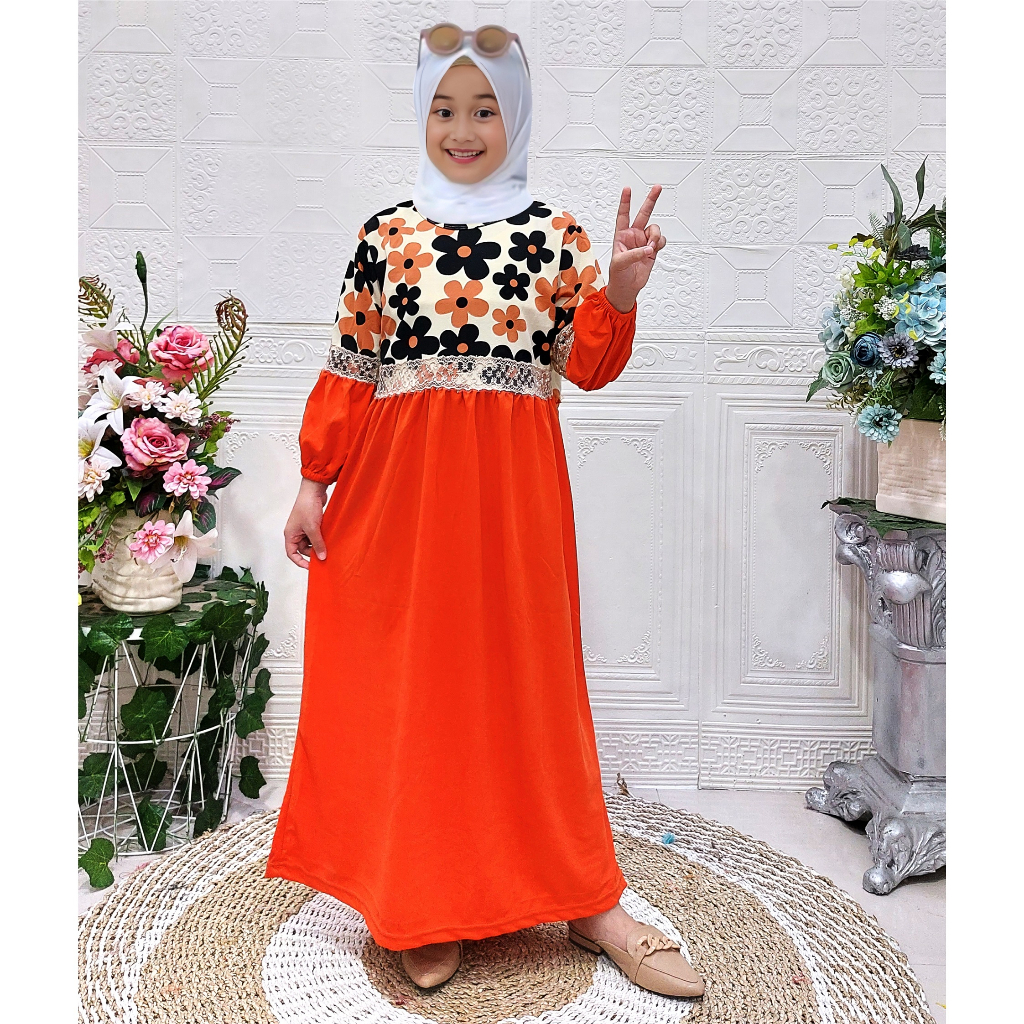 CF Kids Gamis Talia Bunga Renda Emas