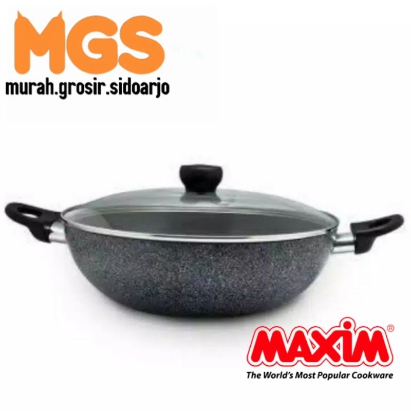WAJAN TEFLON PLUS TUTUP KACA MAXIM NEOSTONE 30 CM TERMURAH