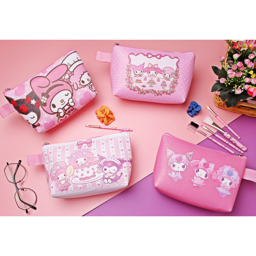 Dompet Kosmetik Besar Motif Sanrio Pouch Hp Uang Tempat Pensil Make Up Travel Serbaguna