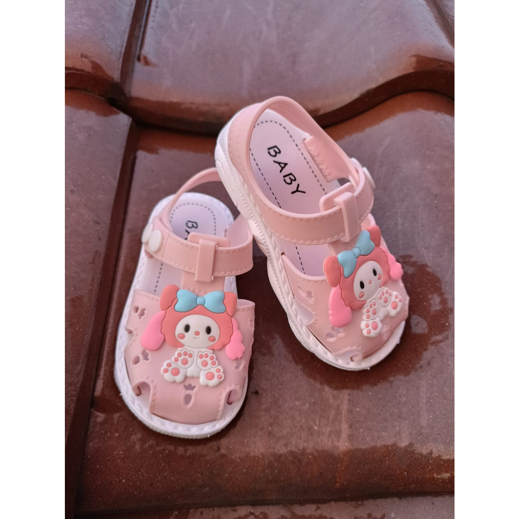 sandal sepatu tali anak perempuan motif lucu bahan karet import 2588-A1 (21-25) sadal anak terbaru