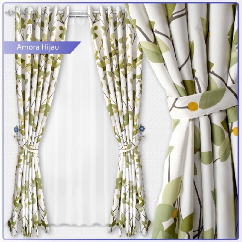 Grosir Gorden Pintu dan Jendela Ring 12 lubang Motif Amora Green