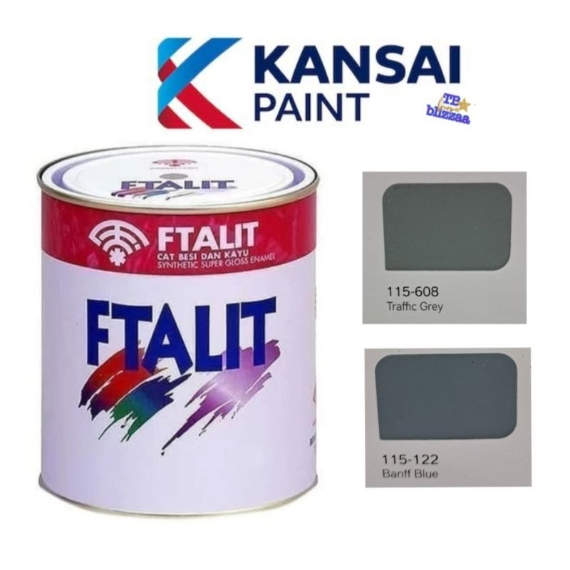 Ftalit 1kg Ftalit Banff Blue 122 Ftalit Traffic Grey 608 Cat Kayu Besi Abuabu 1kg Kansai Paint