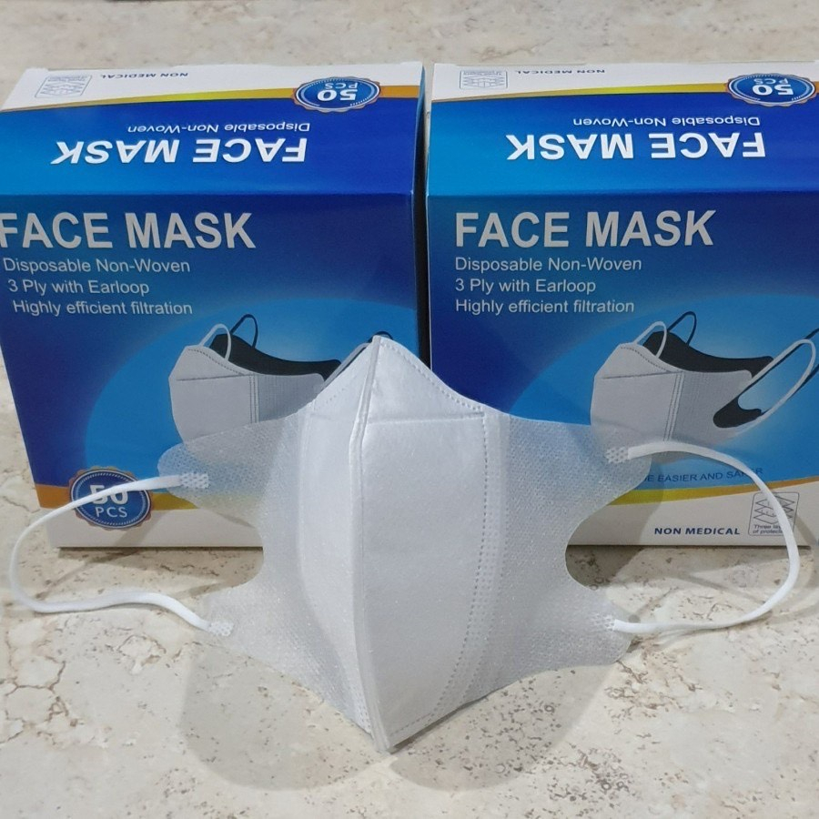 MASKER DUCKBILL GARIS IMPORT TERBARU ISI 50PCS TERMURAH 4PLY TERLARIS!