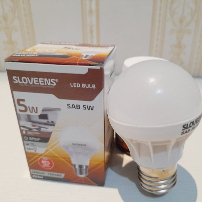 Lampu Led Sloveens SAB 5 Watt Bulb A Series Cahaya Putih