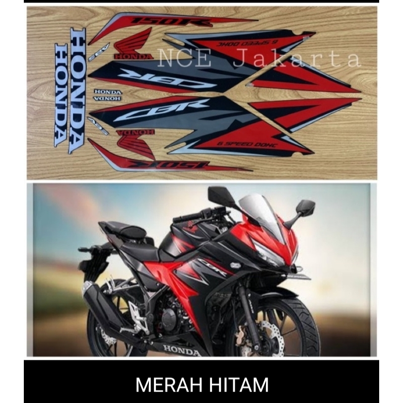 STIKER STRIPING LIS LES BODY HONDA CBR 150R FACELIFT LED 2019 HITAM MERAH STANDAR