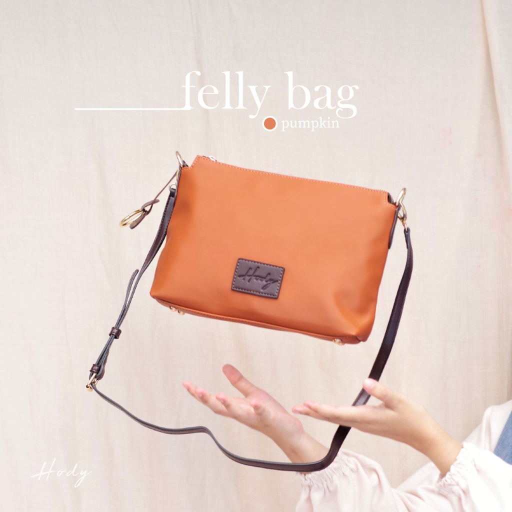 Tas Wanita Selempang Kekinian HODY Felly Bag Sling Bag Premium Waterproof All Colors Black Brown Ivory Emerald Pumkin Mocca Grey Salem Red Darkred Olive Sky Navy Cream