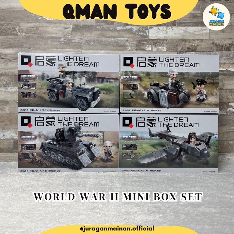QMAN TOYS World War II Mini Box Set - Bricks Blocks Bongkar susun brick block Mainan edukasi anak da