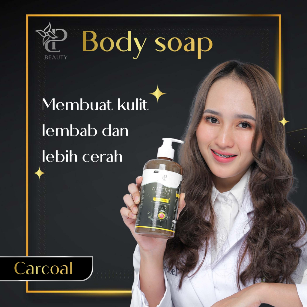Sp Beauty Body Wash sabun cair herbal charcoal 250ml Extra charcoal vitamin C. A &amp; Collagen. - Sabun mandi cair pemutih badan sabun cair pemutih .sabun cair herbal charcoal